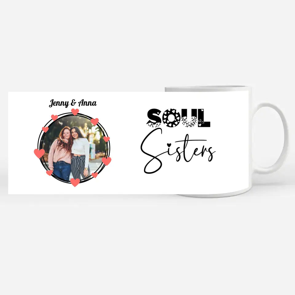 Personalisierte Tasse Freundinnen Soul Sisters Besties Fototasse