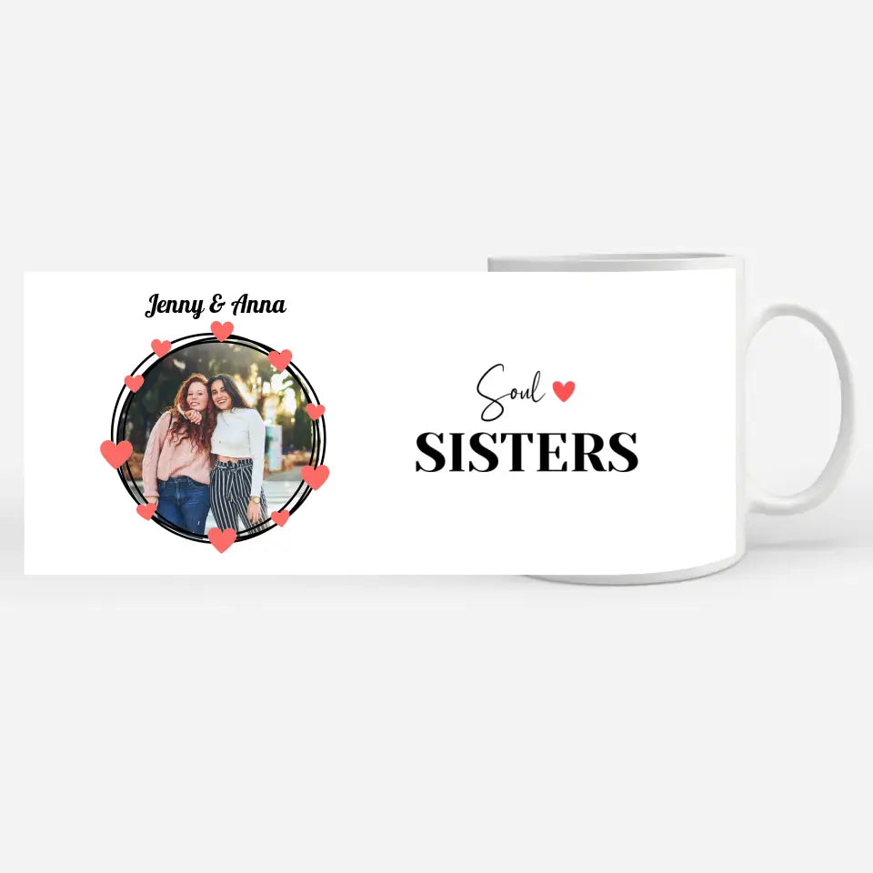Personalisierte Tasse Freundinnen Soul Sisters Elegant Fototasse