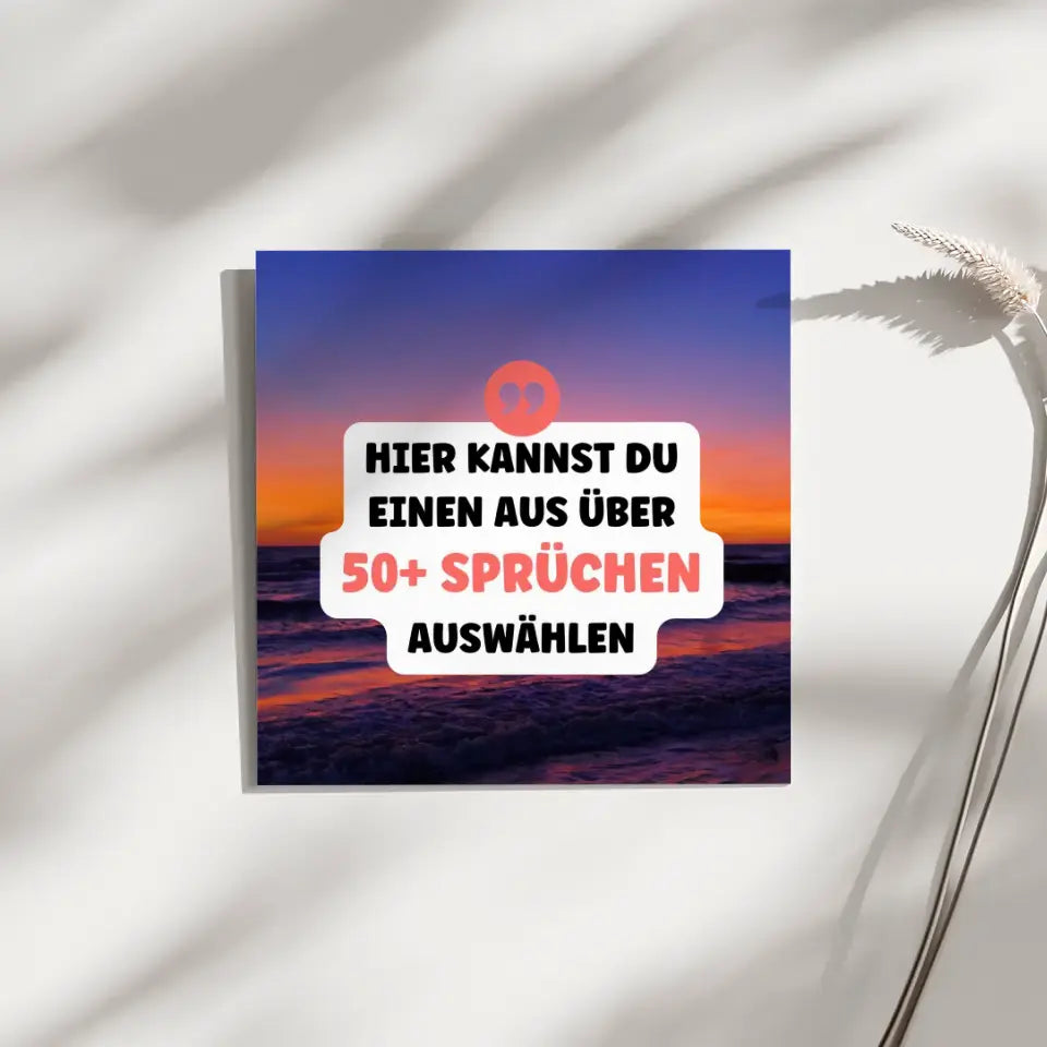 Fotoboard Sonnenuntergang Fotokachel Mit Spruch oder Wunschtext