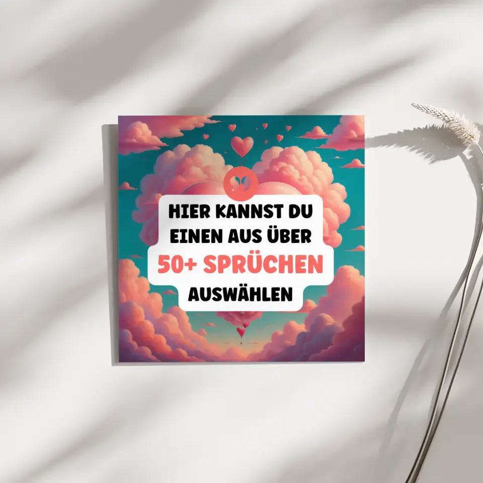 Fotoboard Herz Wolke Fotokachel Mit Spruch oder Wunschtext