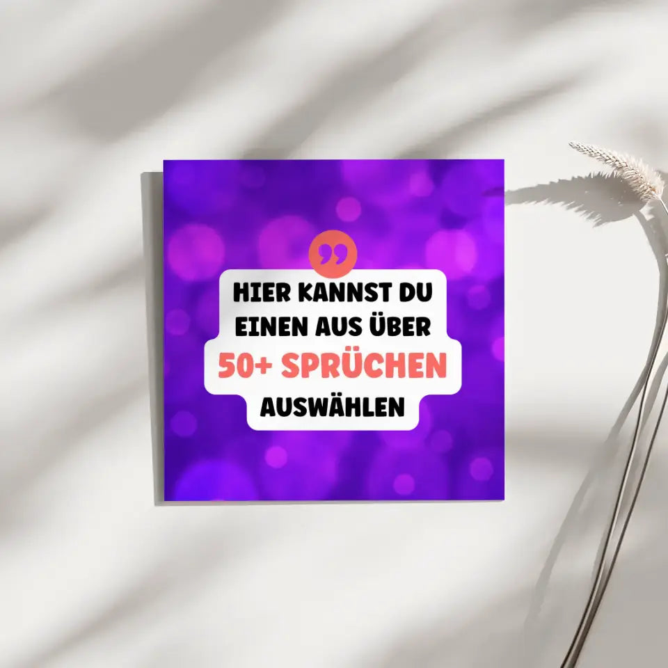 Fotoboard Lila Schimmer Fotokachel Mit Spruch oder Wunschtext