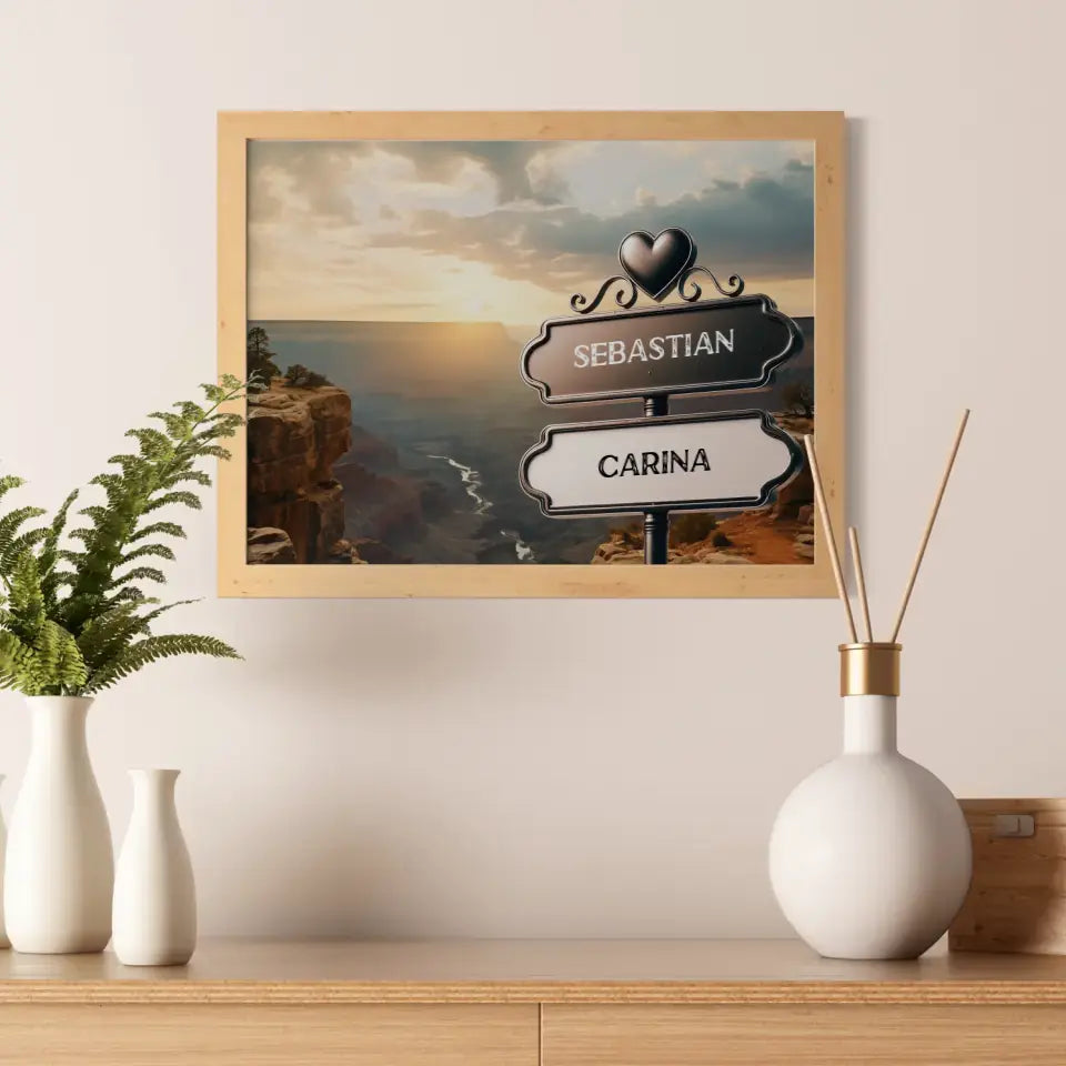 Personalisiertes Poster Wegweiser Grand Canyon mit Namen