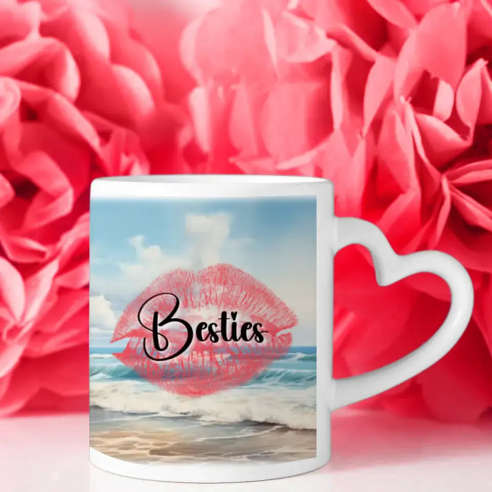 Freundschaftstassen 2 Freundinnen Strand und Meer Besties