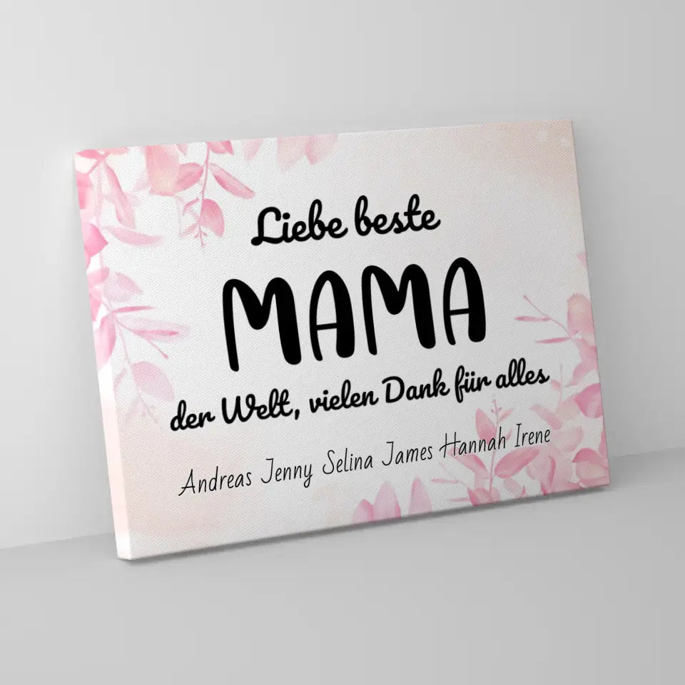 Mama Leinwand Beste Mama der Welt Danke für alles Personalisiert 5