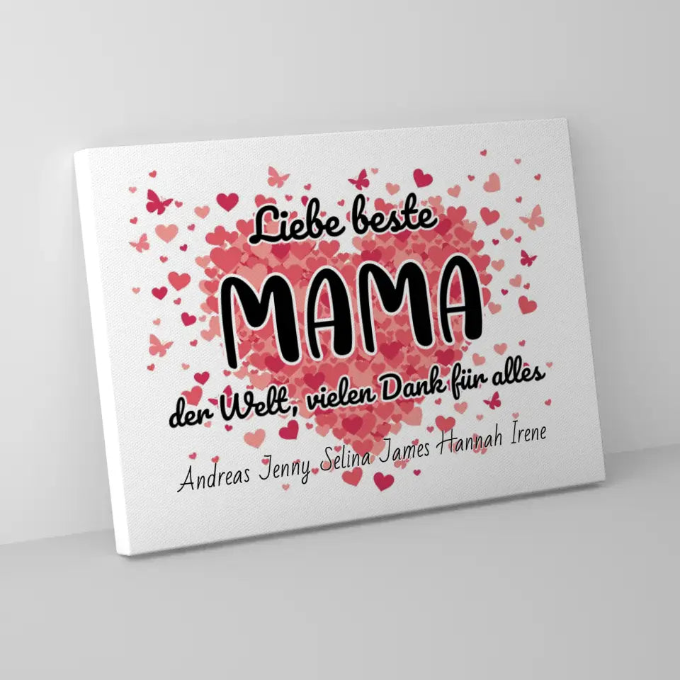 Mama Leinwand Personalisiert Beste Mama Danke für alles 5