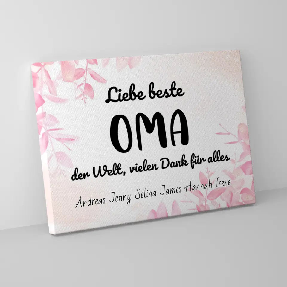 Oma Leinwand Beste Oma Danke für alles Personalisiert 5