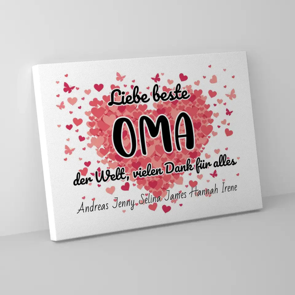 Oma Leinwand Personalisiert Beste Oma der Welt Danke für alles 5