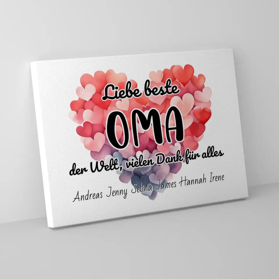 Leinwand Beste Oma der Welt Danke Personalisiert 5