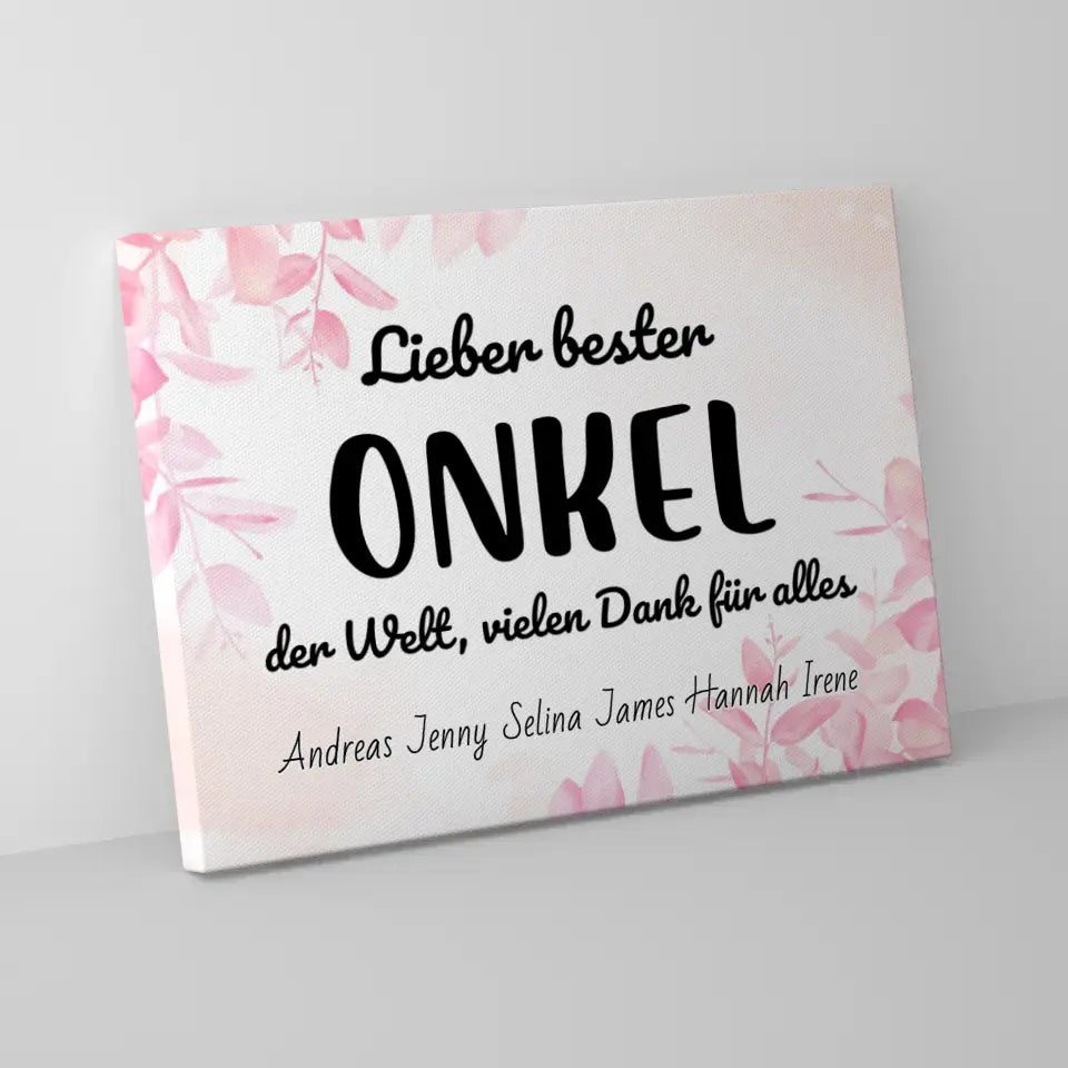 Onkel Leinwand Bester Onkel der Welt Geschenk Personalisiert 5