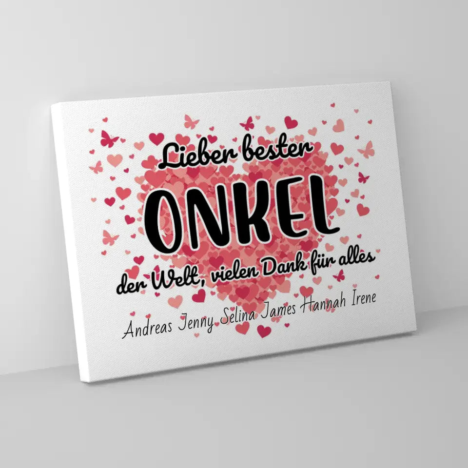 Leinwand personalisiert Bester Onkel der Welt Danke für alles 5