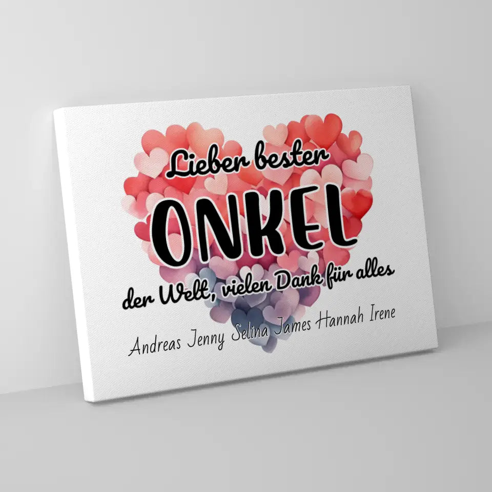 Leinwand Bester Onkel Danke für alles Personalisiert 5