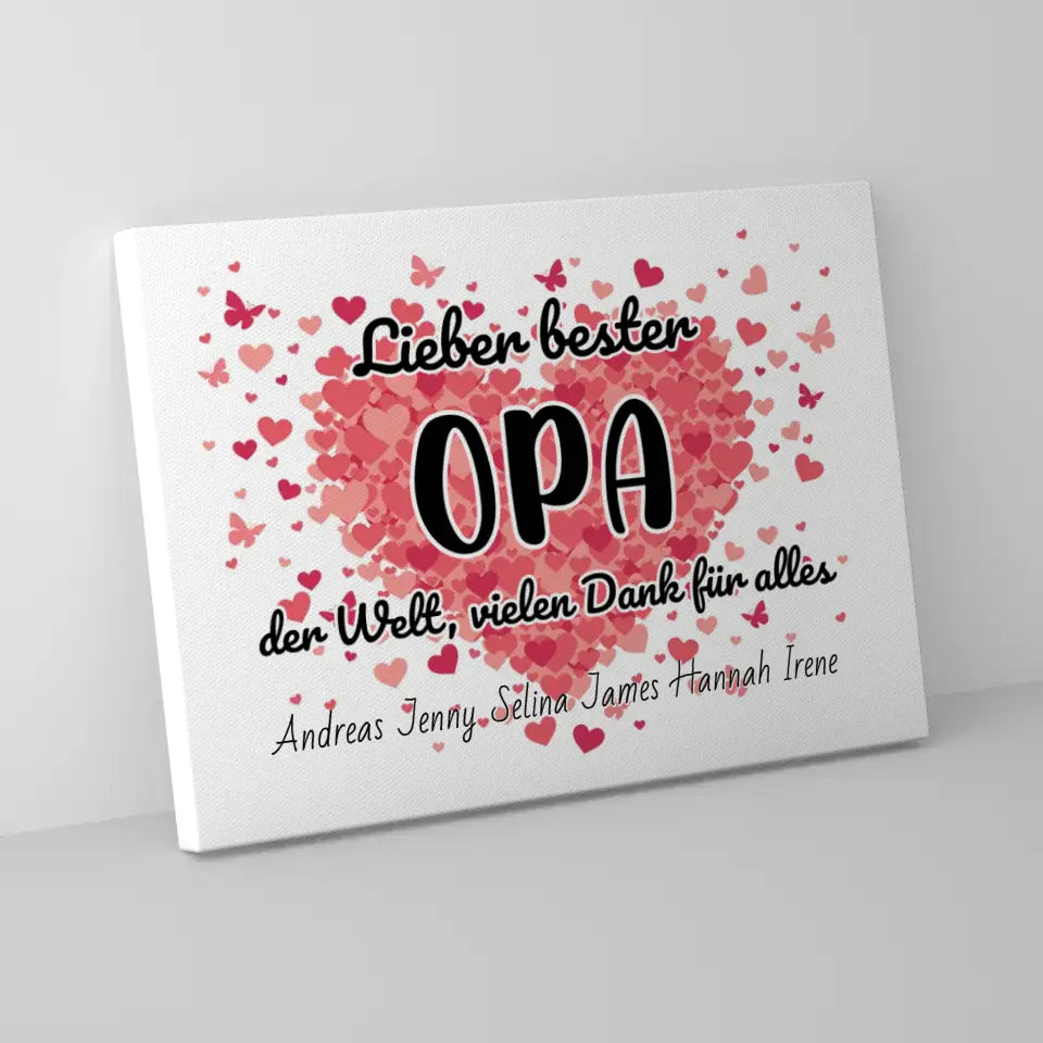 Personalisierte Leinwand Bester Opa Danke für alles 5