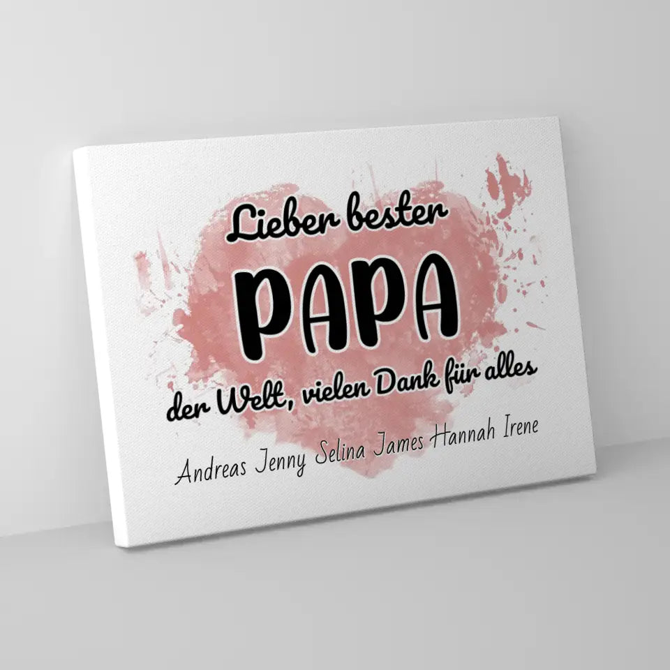 Personalisierte Papa Leinwand Bester Papa Danke für alles 5