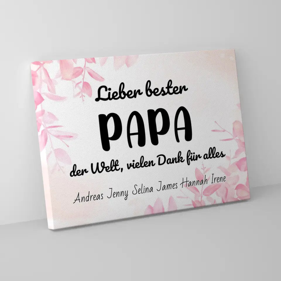 Papa Leinwand Personalisiert Bester Papa der Welt Geschenk 5