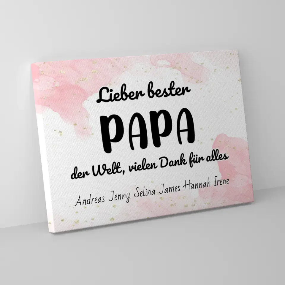Personalisierte Leinwand Bester Papa der Welt Danke für alles 5