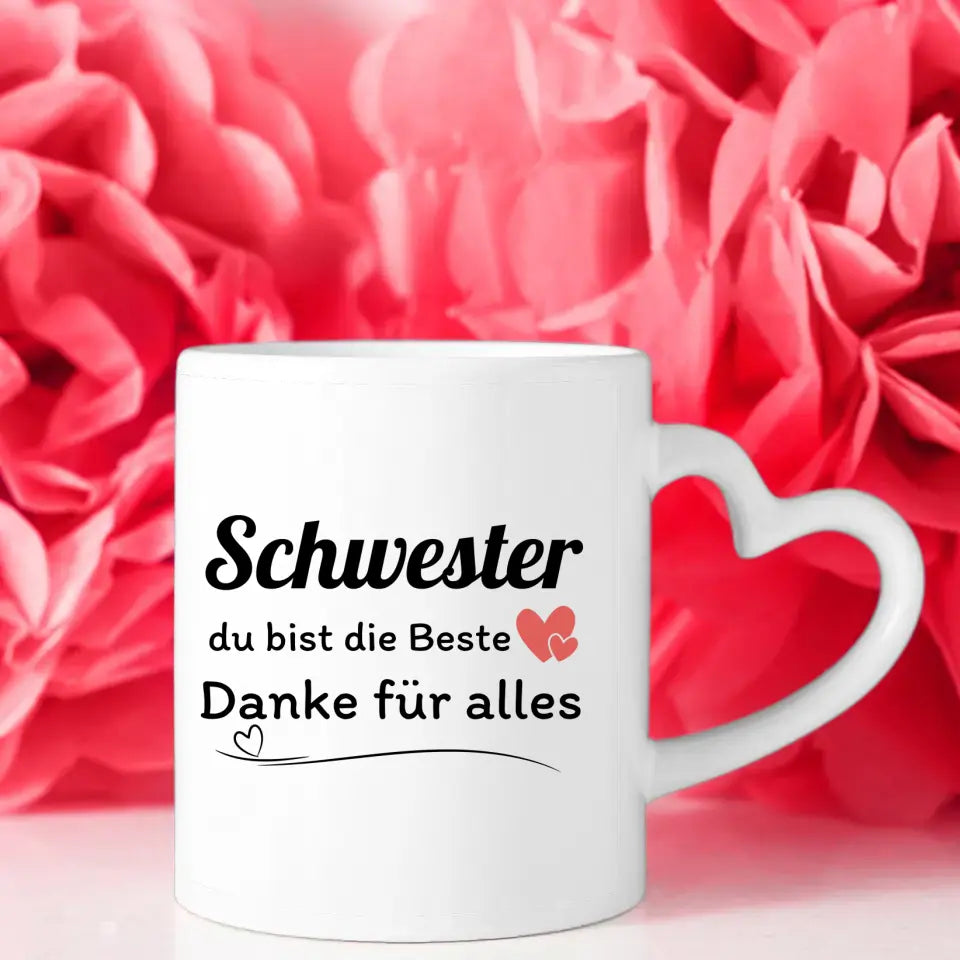 Personalisierte Tasse Schwester Schwester Bist die Beste Bora Bora