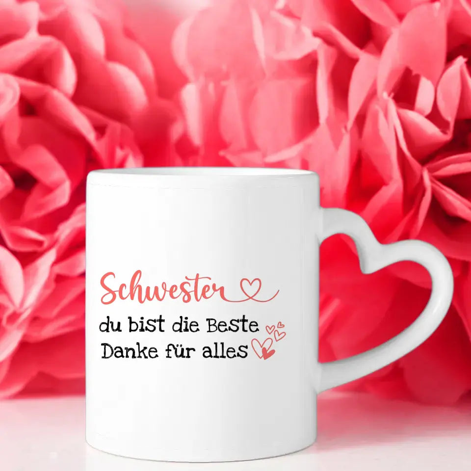 Tasse Schwesterherz Du bist die Beste Schwester Altstadt