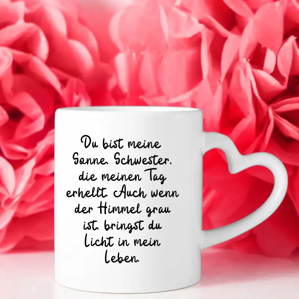 Personalisierte Tasse Schwester Du bist meine Sonne Kuba Havannah