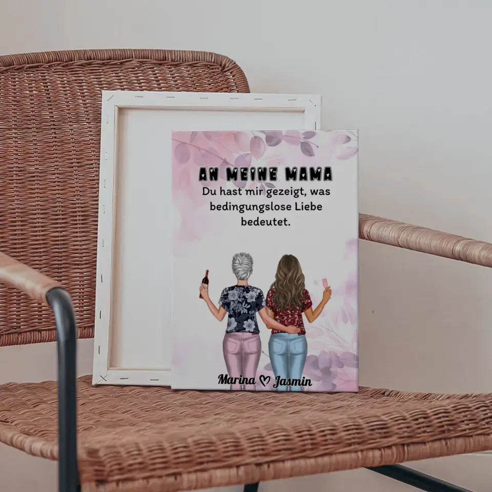 Leinwand für Mamas An Mama Bedingungslose Liebe Pink Rosa Floral 5