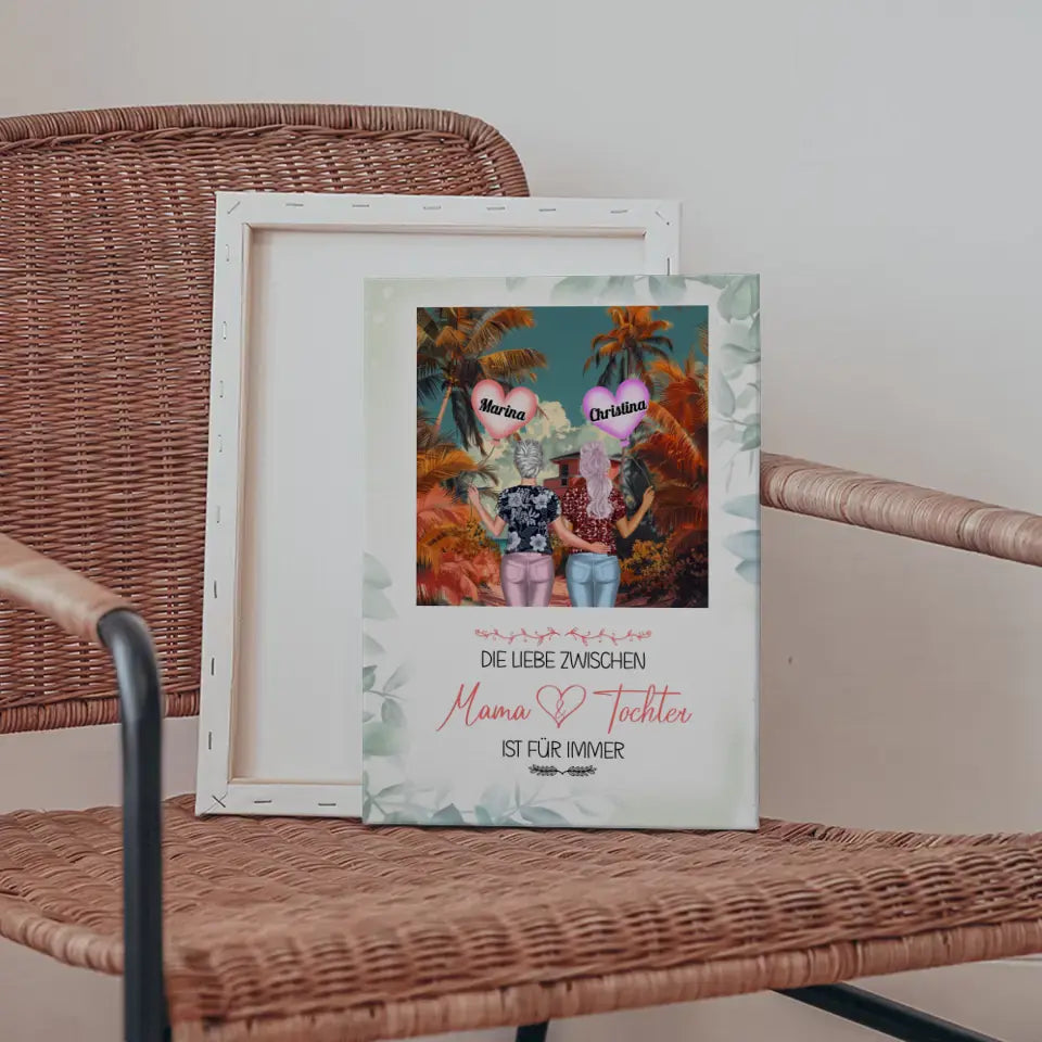 Personalisierte Leinwand für Mama & Tochter Unsere Liebe Standhaus 5