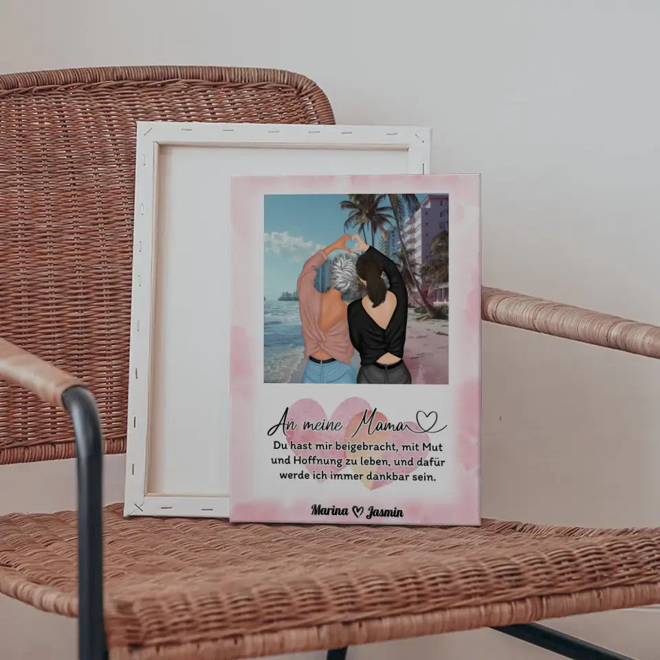 Leinwand Mama Die Liebe zwischen Mama und Tochter Miami Strand 5