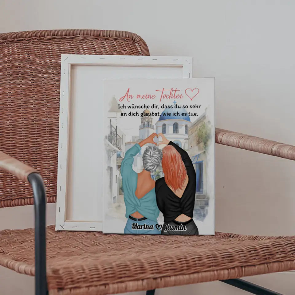 Mama Leinwand An meine Tochter Herz HĂ€nde Personalisiert mit Namen 5