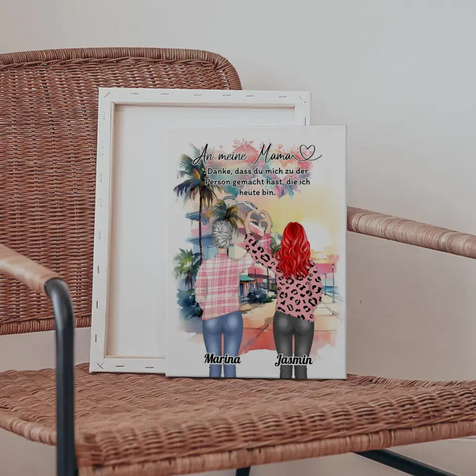 Leinwand für Mamas An Mama Du hast mich gemacht Herz Hände 5