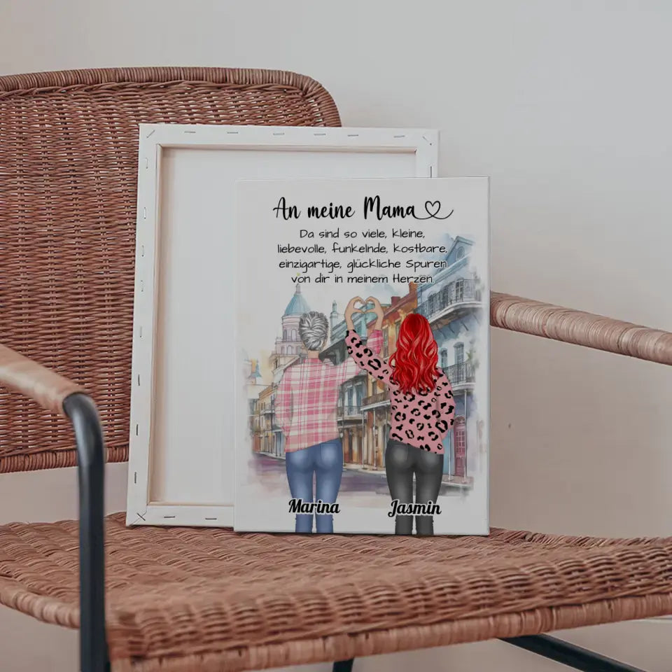 Leinwand Mama In meinem Herzen Herz Hände 5