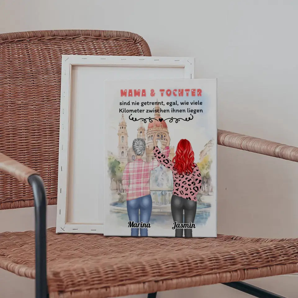 Mama Tochter Leinwand Mama und Tochter sind nie getrennt Herz HĂ€nde 5