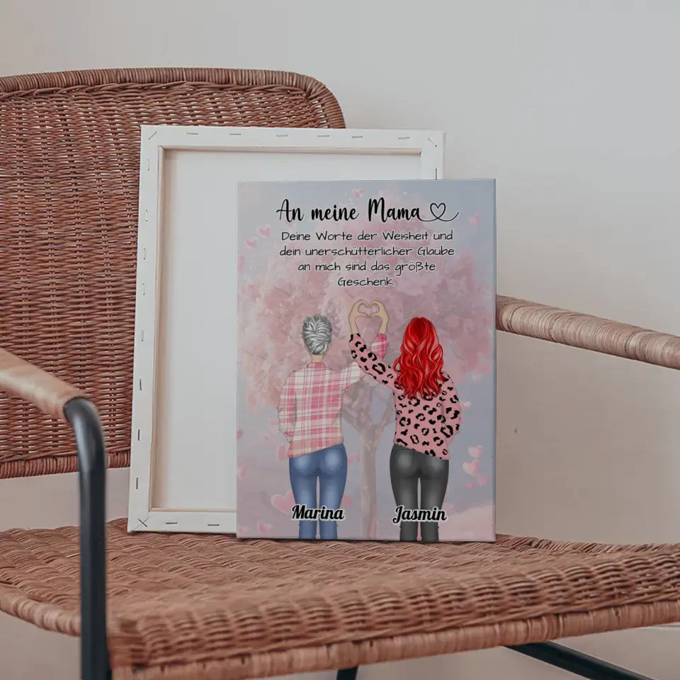 Personalisierte Leinwand An Mama Deine Worte ein Geschenk Herz Hände 5