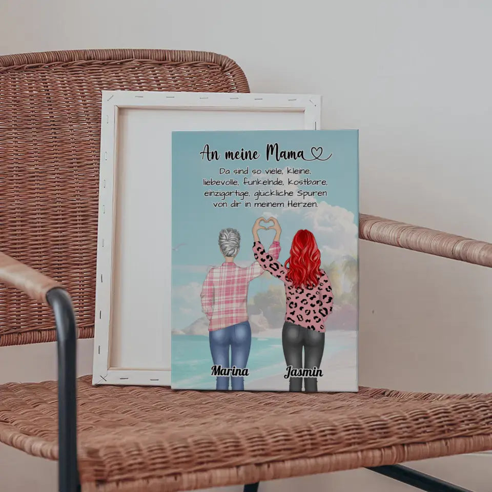 Leinwand für Mamas Mein Herz Personalisiert mit vielen Optionen 5