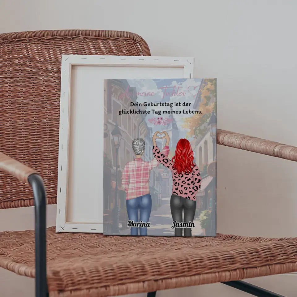 Muttertag Leinwand und Tochter der glücklichste Tag 5