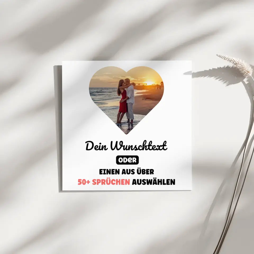 Fotoboard Herz Foto´ Fotokachel Mit 1 Foto & Spruch oder Wunschtext