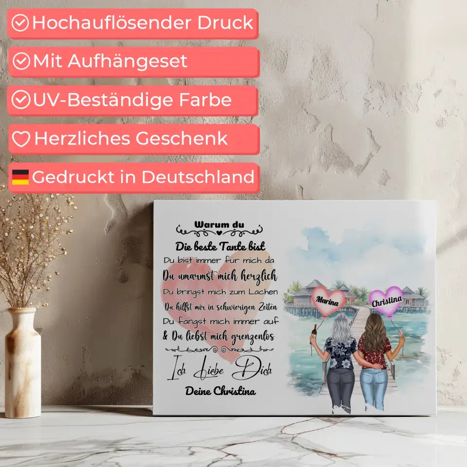 Leinwand Warum du die beste Tante bist Personalisiert 7