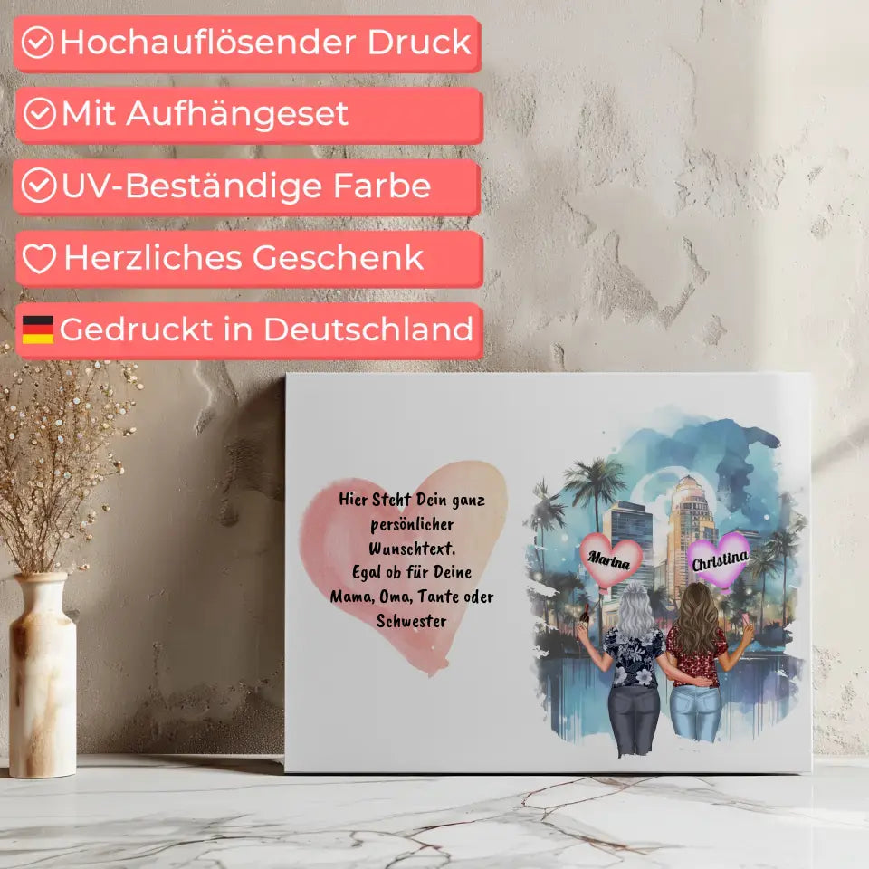 Leinwand mit Wunschtext Oma Ich liebe Dich mit anpassbaren Figuren 7