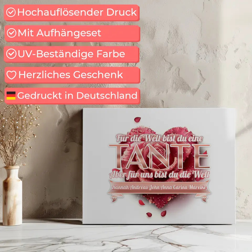 Rosenherz Leinwand für Tante Unsere Welt 7