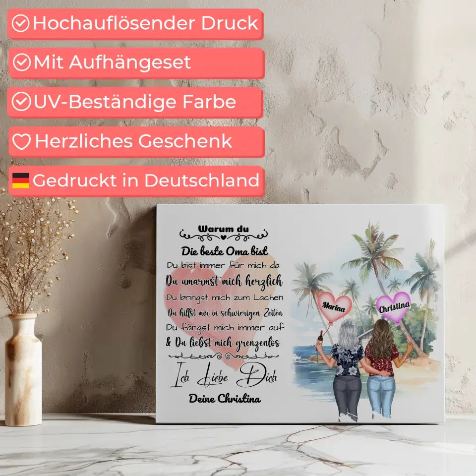 Personalisierte Leinwand Oma Ich liebe Dich Personalisiert 7