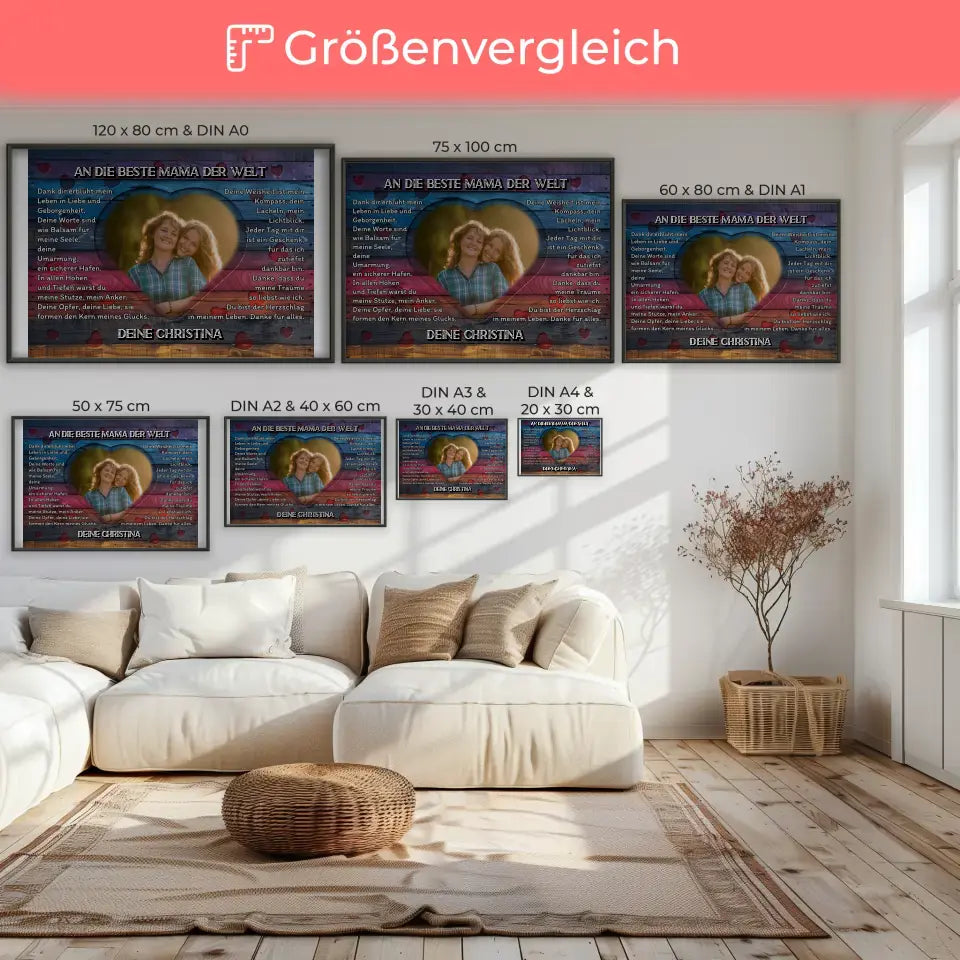 Personalisiertes Poster Mama Danksagung Mit Herz Foto