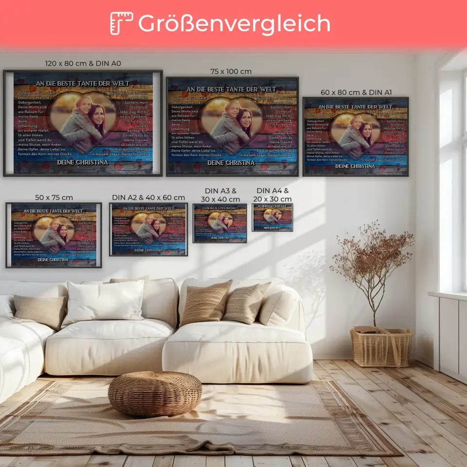 Personalisiertes Poster Tante Danksagung Mit Herz Foto