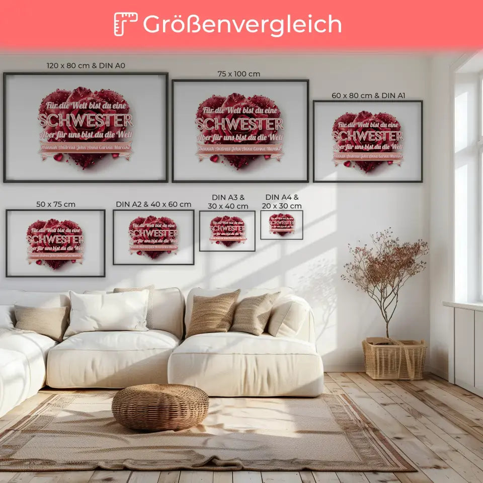 Rosenherz Poster für Schwester Unsere Welt