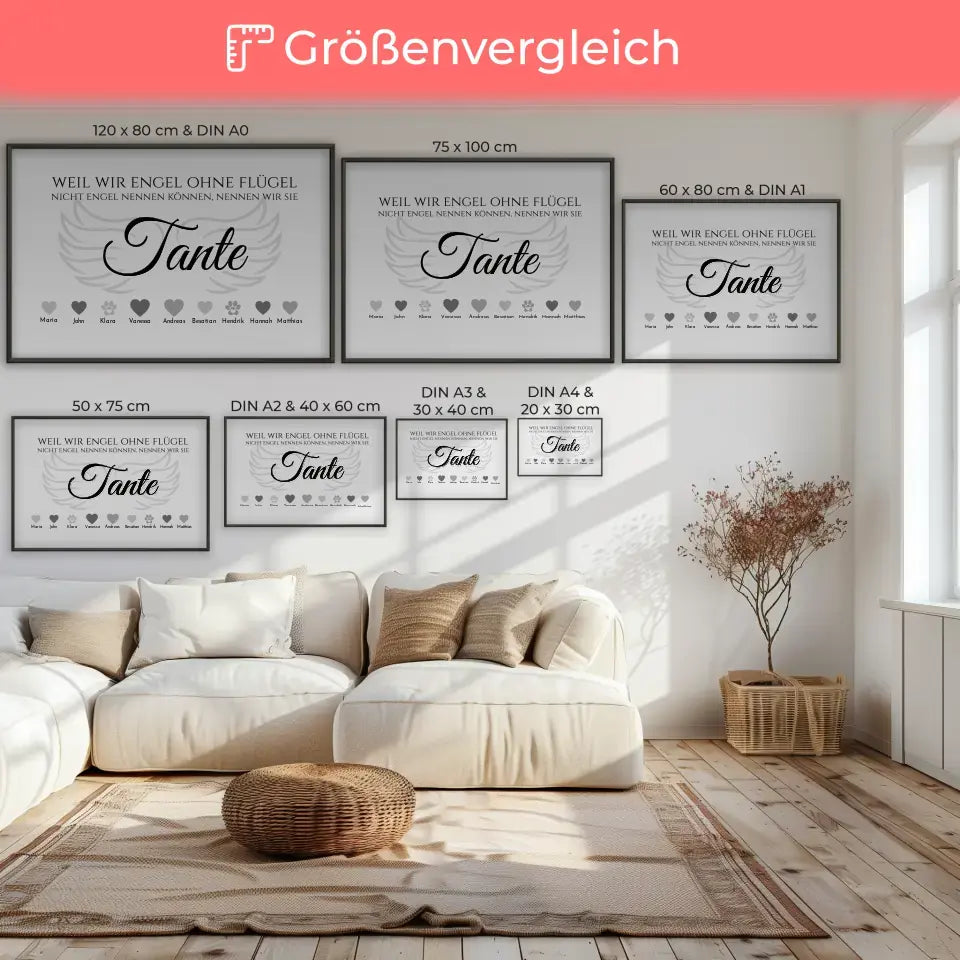 Personalisiertes Poster Engel ohne Flügel Tante