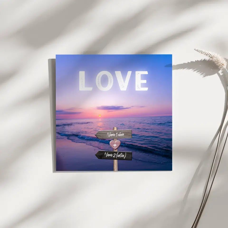 Fotoboard Wegweiser Strand Fotokachel Mit Namen & Spruch oder Wunschtext
