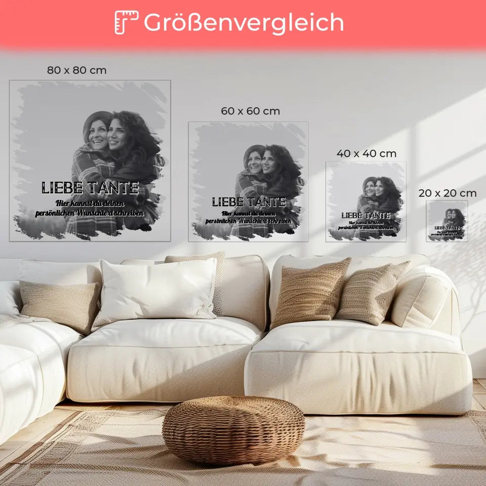 Personalisierbare Foto Leinwand Tante 1 Foto & Wunschtext
