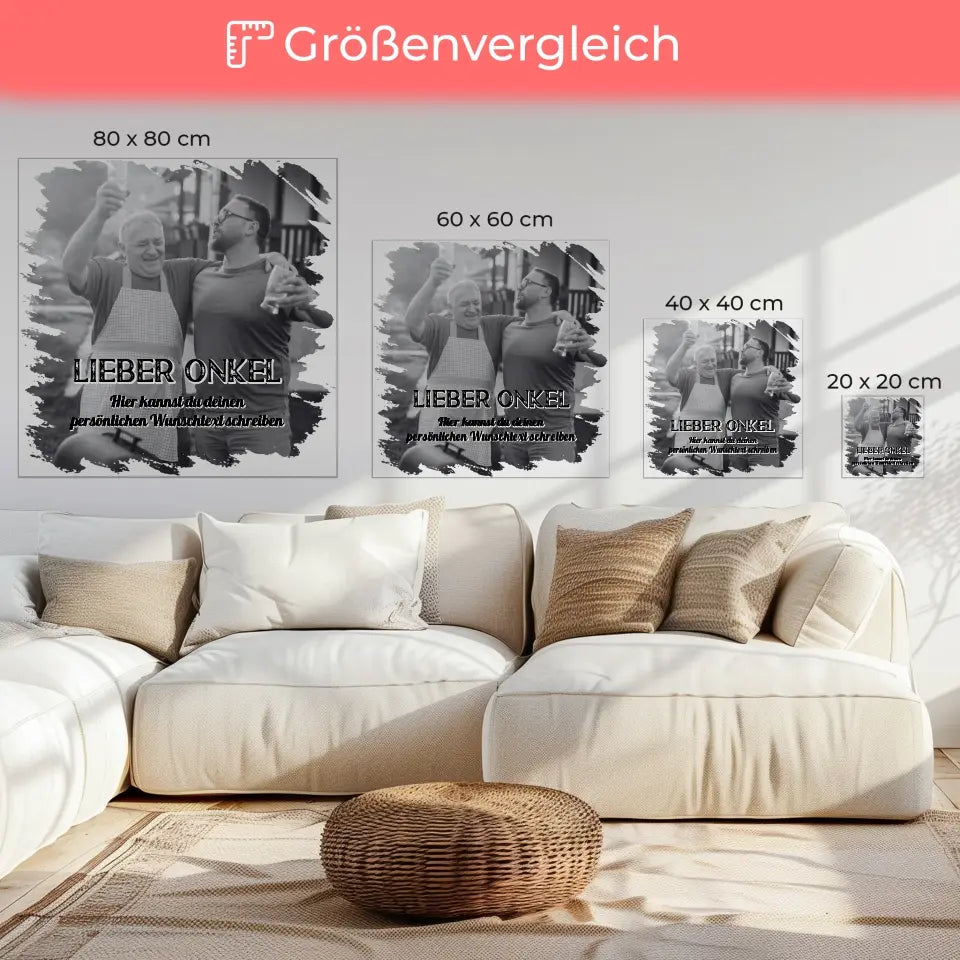Personalisierbare Foto Leinwand Onkel 1 Foto & Wunschtext