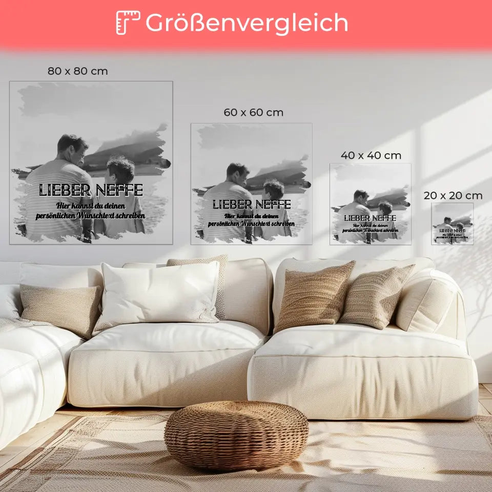 Neffe Leinwand Personalisiert 1 Foto & Wunschtext