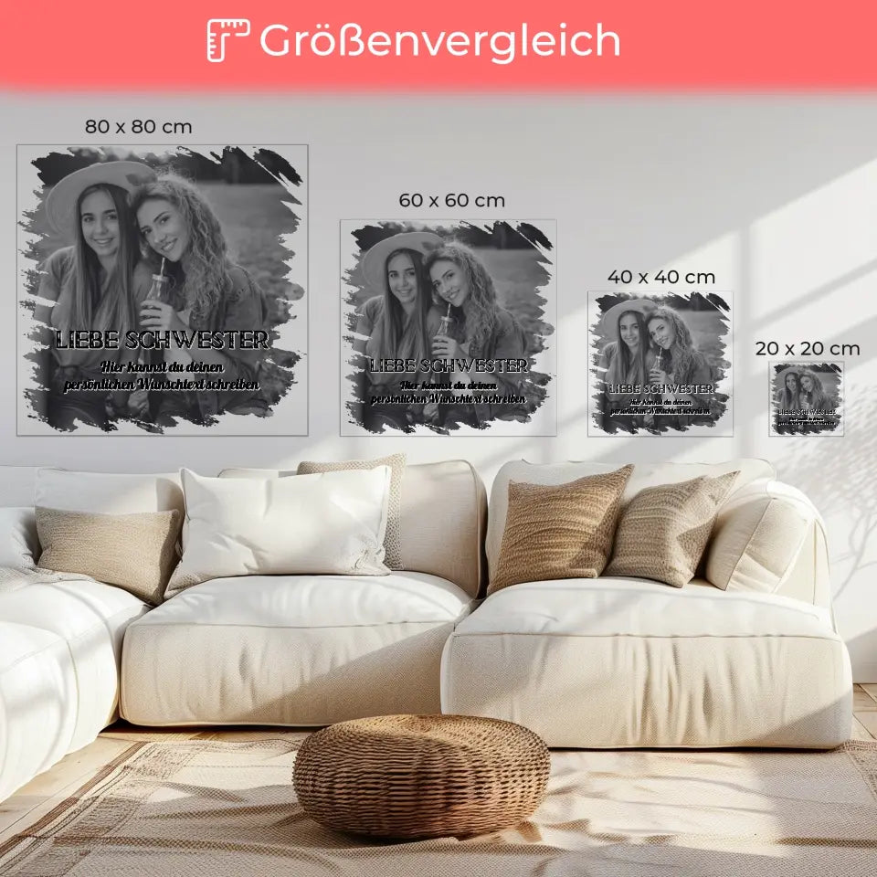 Schwester Leinwand Personalisiert Zum Geburtstag mit Wunschtext