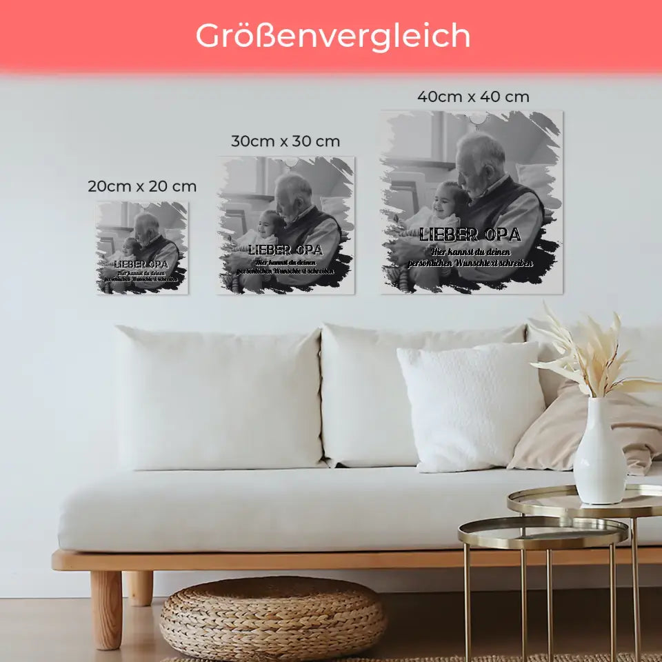 Magnetisches Fotoboard Opa 1 Foto & Wunschtext