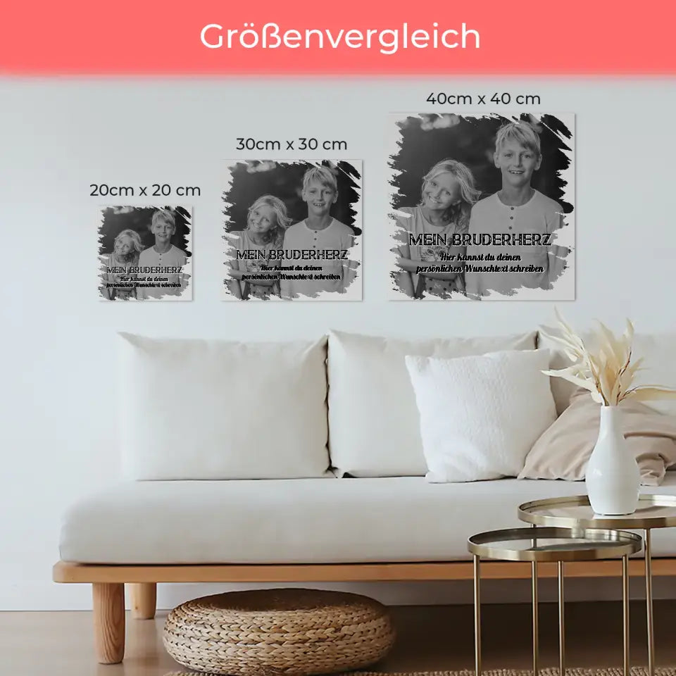 Magnetisches Fotoboard Bruder 1 Foto & Wunschtext
