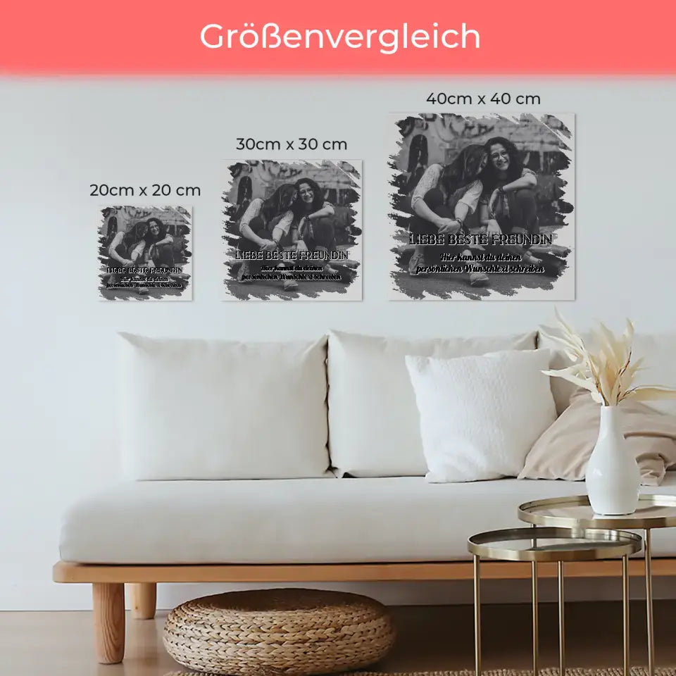 Magnetisches Wandbild für Beste Freundin Zum Geburtstag mit Wunschtext