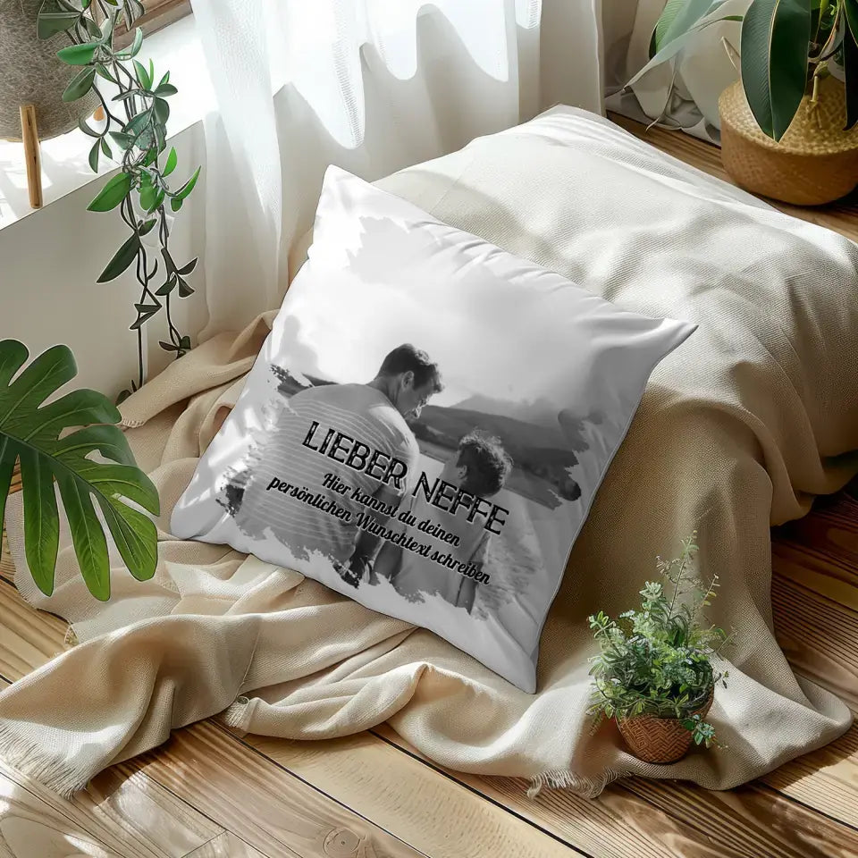 Personalisiertes Kissen Neffe 1 Foto & Wunschtext